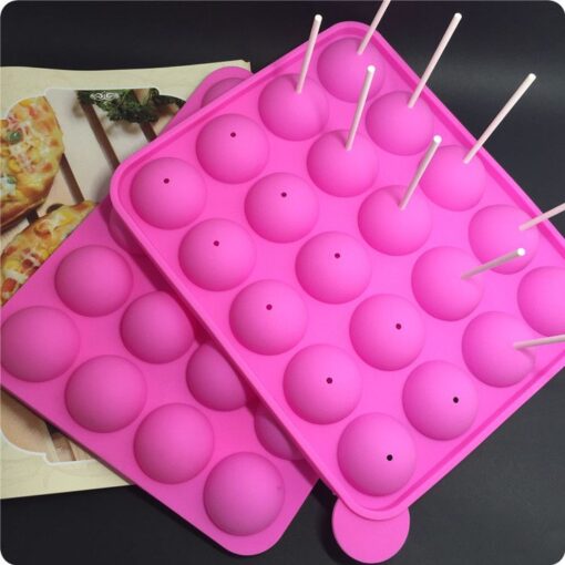 20 Cavity Silicone Pink Lolly Pop Party 2