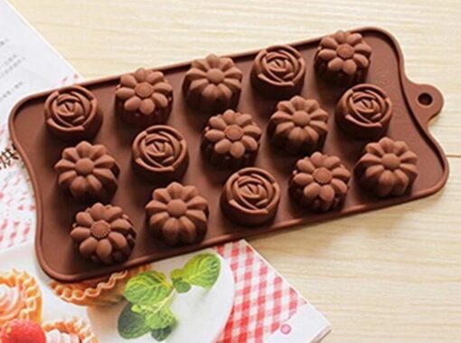 3 Type Flower Shape Silicone Chocolate Mold