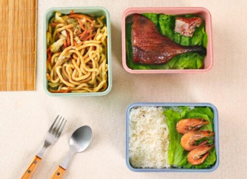 Bamboo Fibre 2 Layer PP Lid Bento lunch box 3