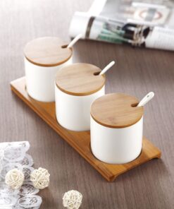 Ceramic Food Storage Containers With Bamboo Lid 1