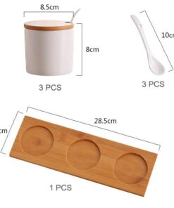 Ceramic Food Storage Containers With Bamboo Lid