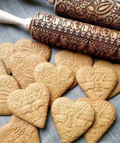 Christmas Embossing Rolling Pin Baking Cookies Noodle 5