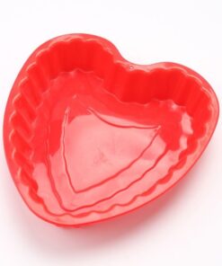Cupcake Baking Mold Heart Shape Red Silicone 1