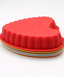 Cupcake Baking Mold Heart Shape Red Silicone 4
