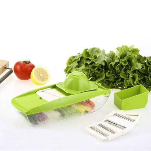 Multifunctional Fruit Vegetable Chopper Dicer Slicer Cutter 4 Interchangeable Blades
